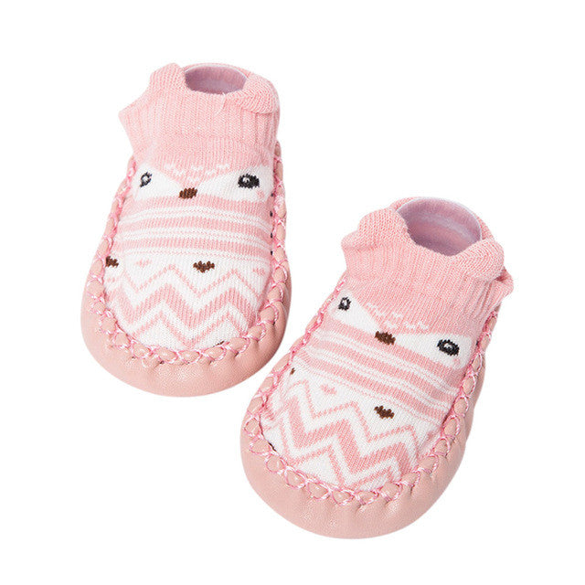Baby socks Cotton Cartoon Newborn Baby Girls Boys Anti-Slip Socks Slipper Bell Shoes Boots Shoes and socks