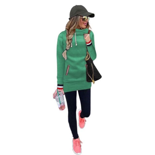 Women Sweatshirt 2018 Autumn Winter Casual Pockets With Velvet Loose Soild Pullover Women Hoodies Coat Plus Size New Arrival