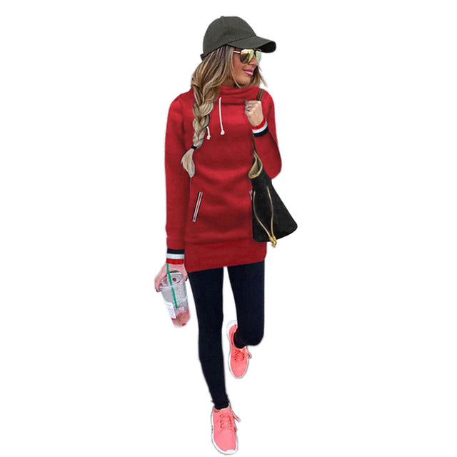Women Sweatshirt 2018 Autumn Winter Casual Pockets With Velvet Loose Soild Pullover Women Hoodies Coat Plus Size New Arrival