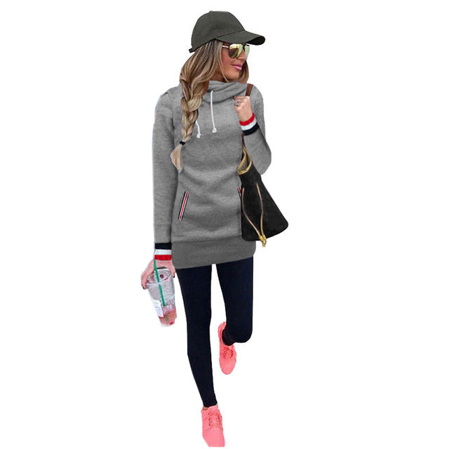 2018 New Autumn Winter Women Long Sleeve Sweatshirt Pockets Velvet Hoodies Plus Size Casual Pullover Mujer Solid Tops Jumper