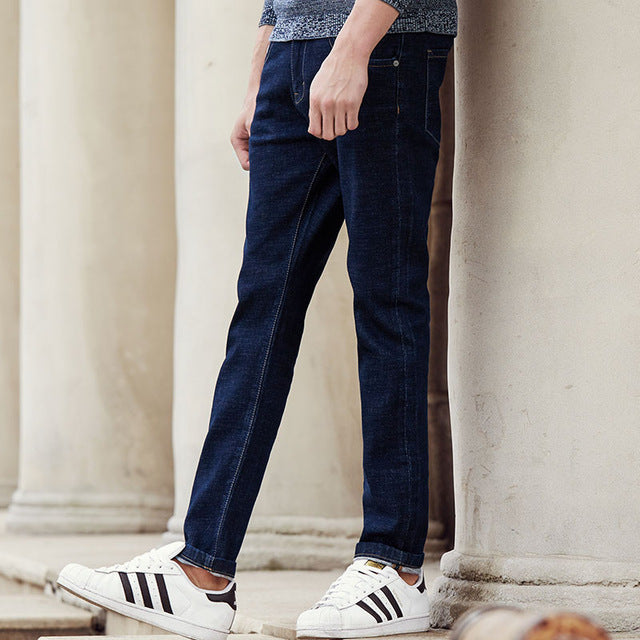 Pioneer Camp New casual jeans men brand clothing fashion solid denim trousers male top quality slim fit denim pants ANZ703098